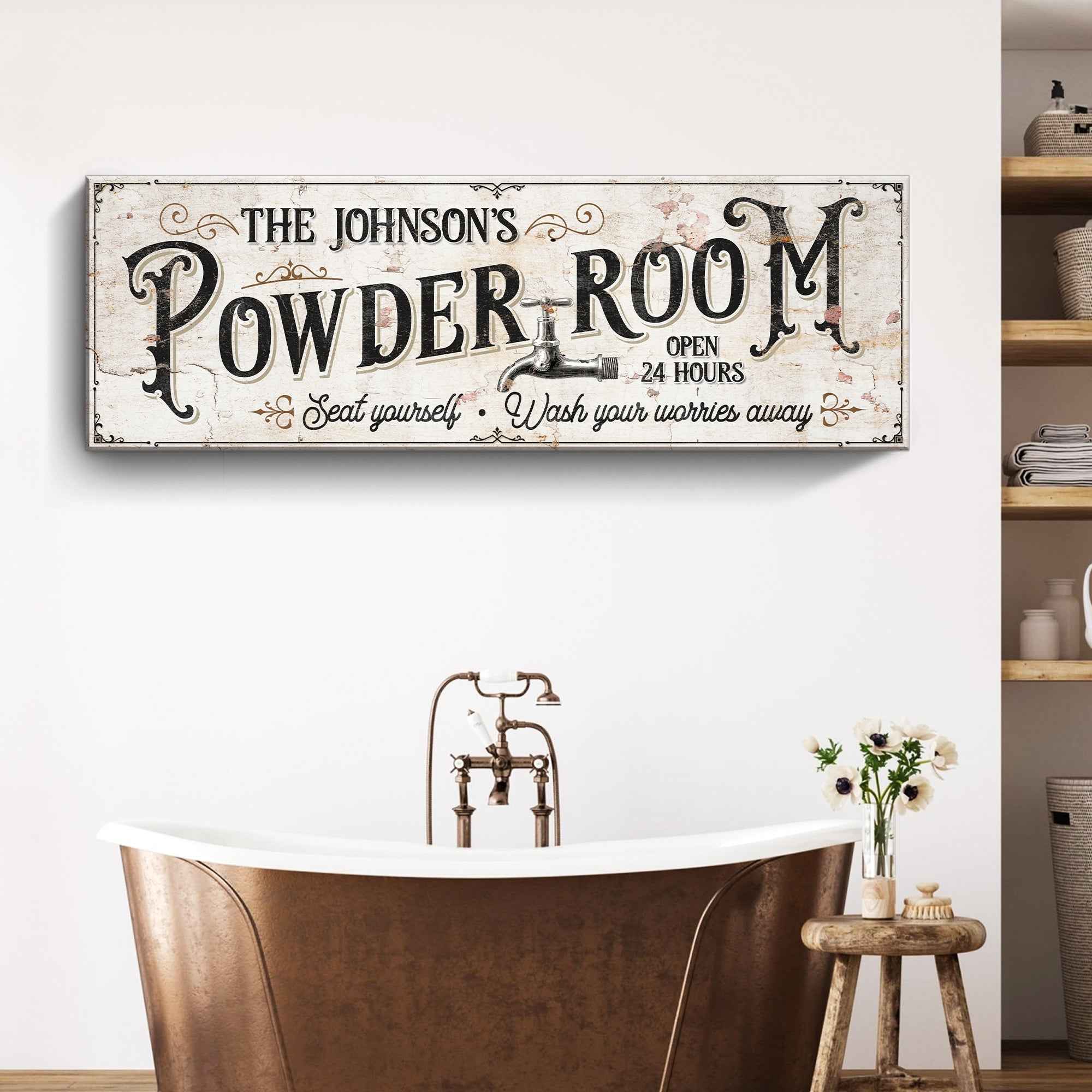 Personalized Powder Room Sign