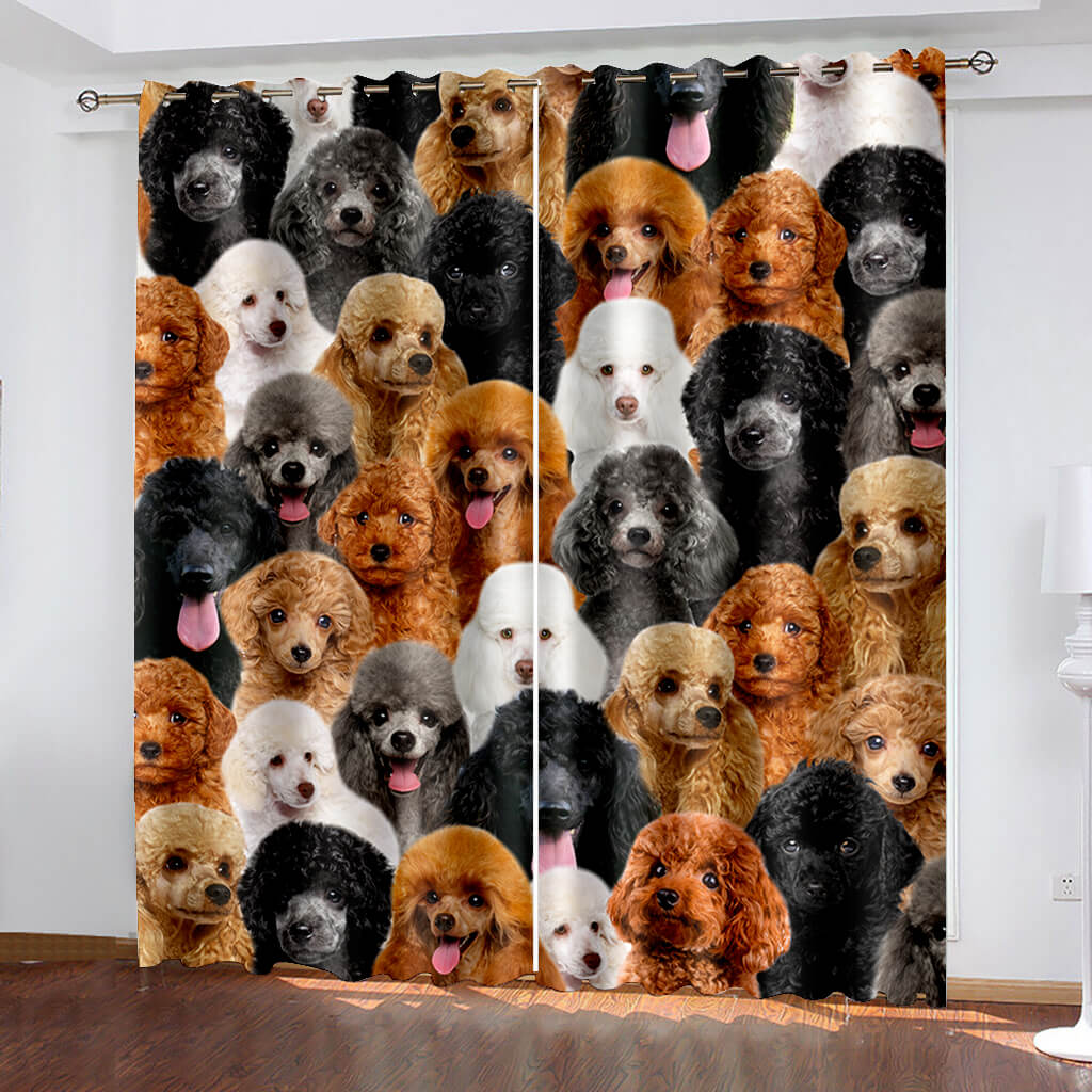 Pet Dogs Curtains Blackout Window Treatments Drapes for Room Decoration