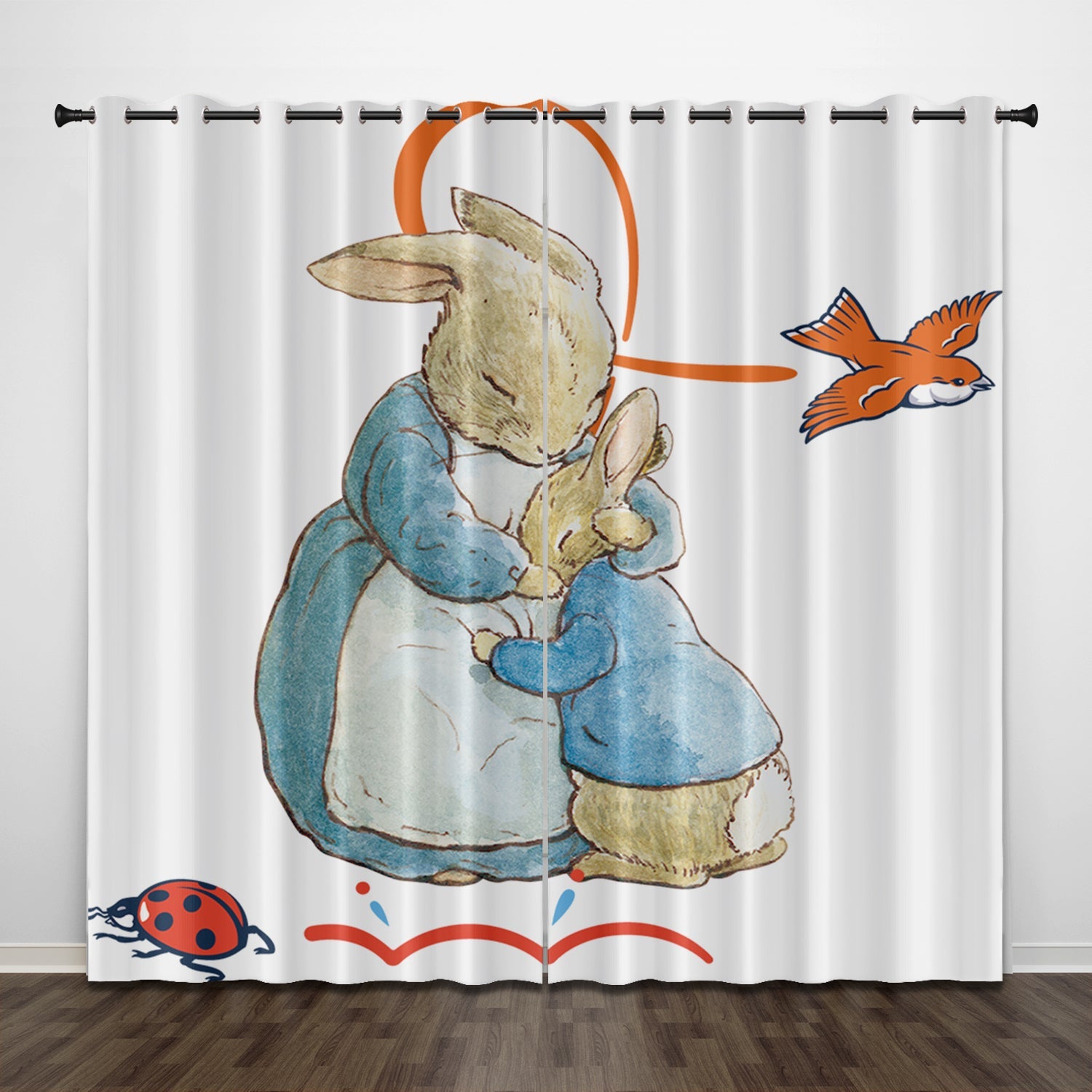 Peter Rabbit Curtains Pattern Blackout Window Drapes