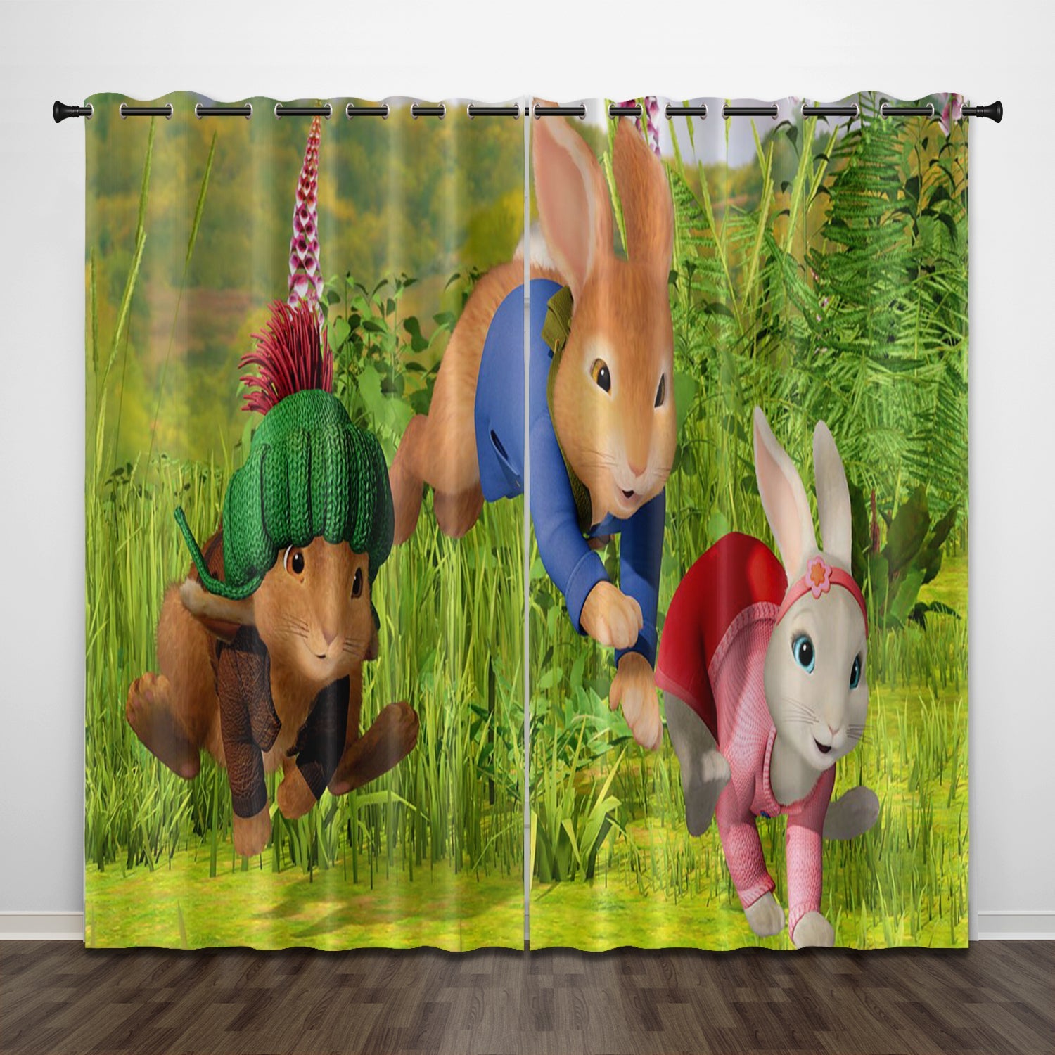 Peter Rabbit Curtains Pattern Blackout Window Drapes
