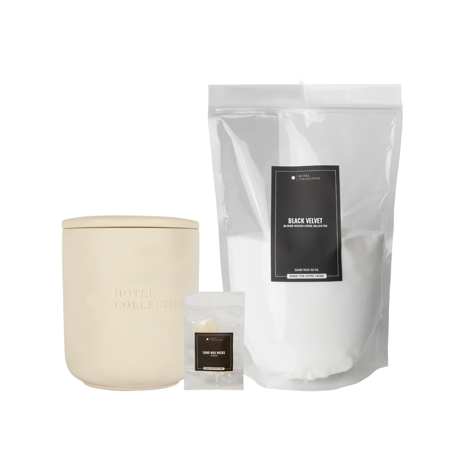 Petite Candle Ceramic Sand Wax Set