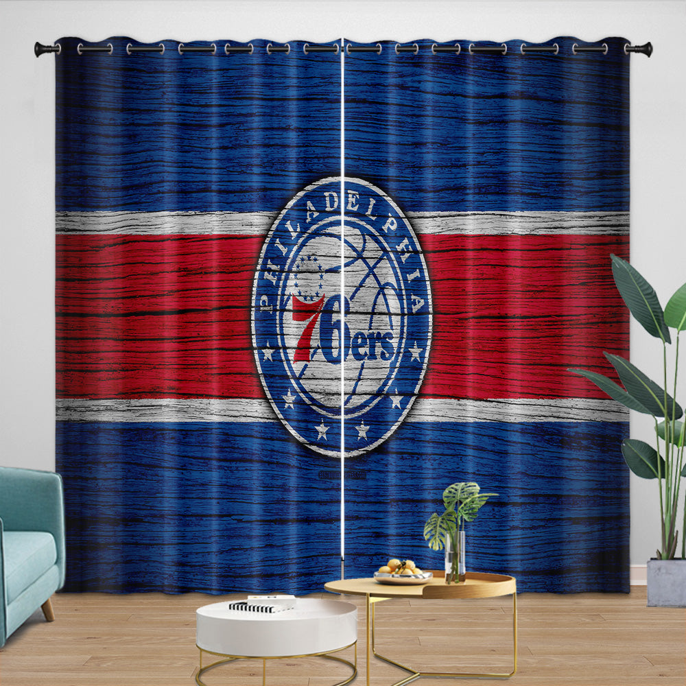 Philadelphia 76ers Curtains Blackout Window Drapes Room Decoration