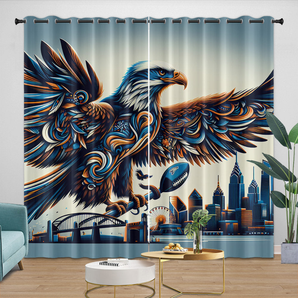 Philadelphia Eagles Curtains Blackout Window Drapes Room Decoration