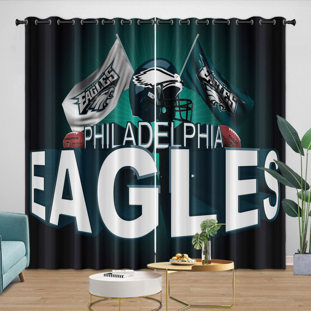 Philadelphia Eagles Curtains Blackout Window Drapes Room Decoration