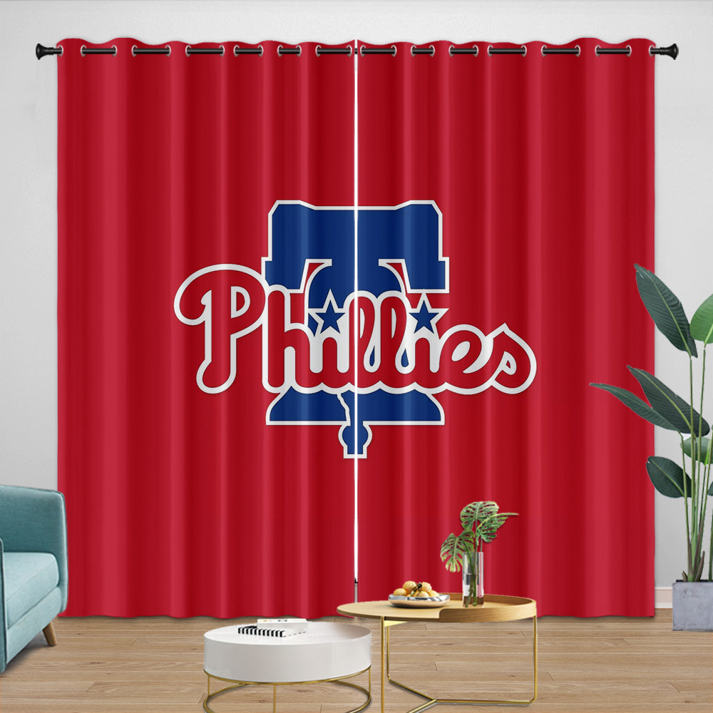 Philadelphia Phillies Curtains Blackout Window Drapes Room Decoration