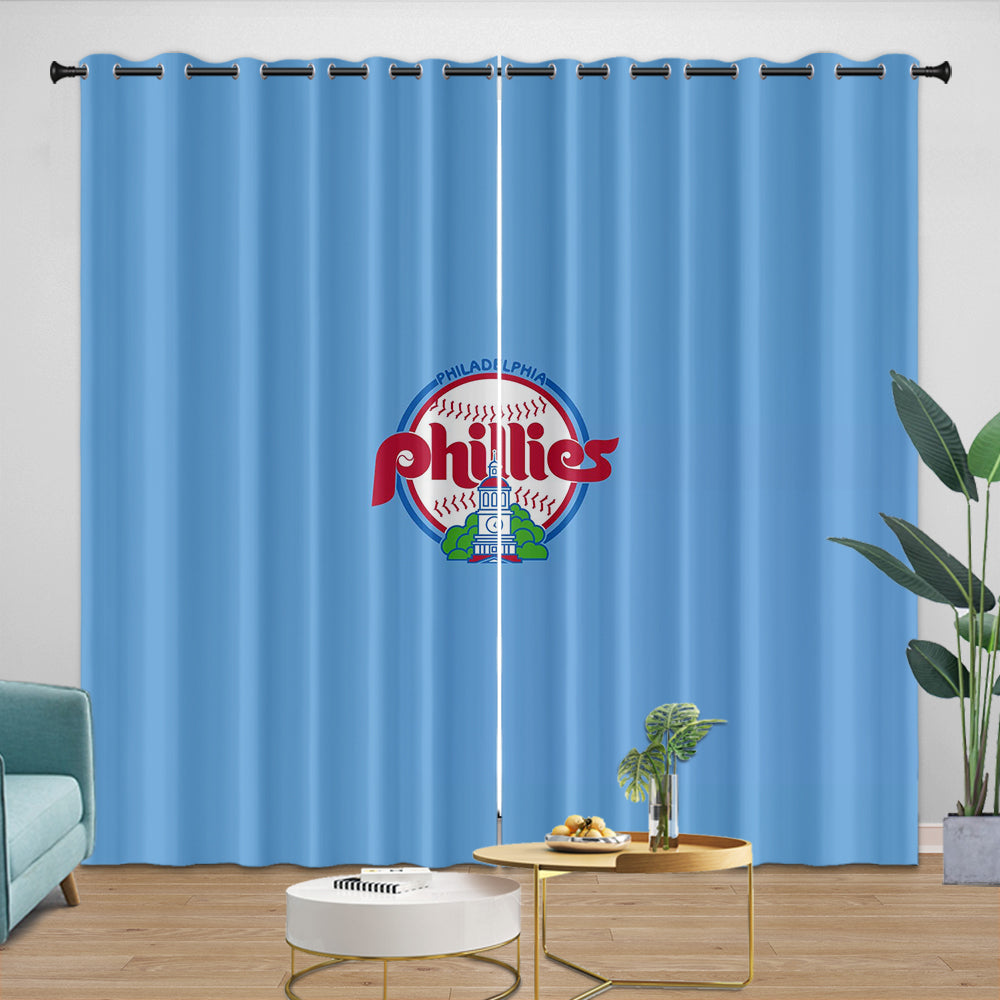 Philadelphia Phillies Curtains Blackout Window Drapes Room Decoration