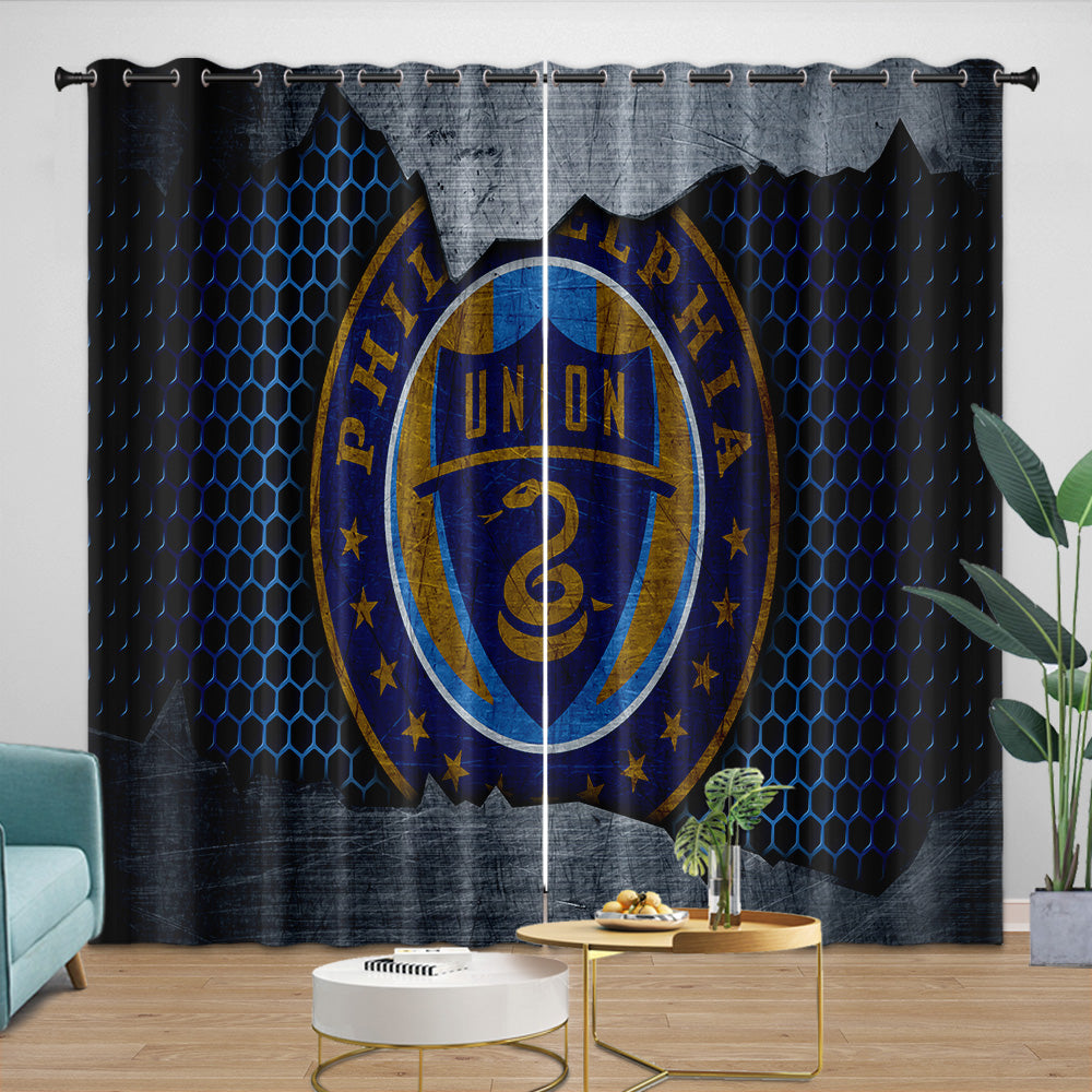 Philadelphia Union Curtains Blackout Window Drapes Room Decoration