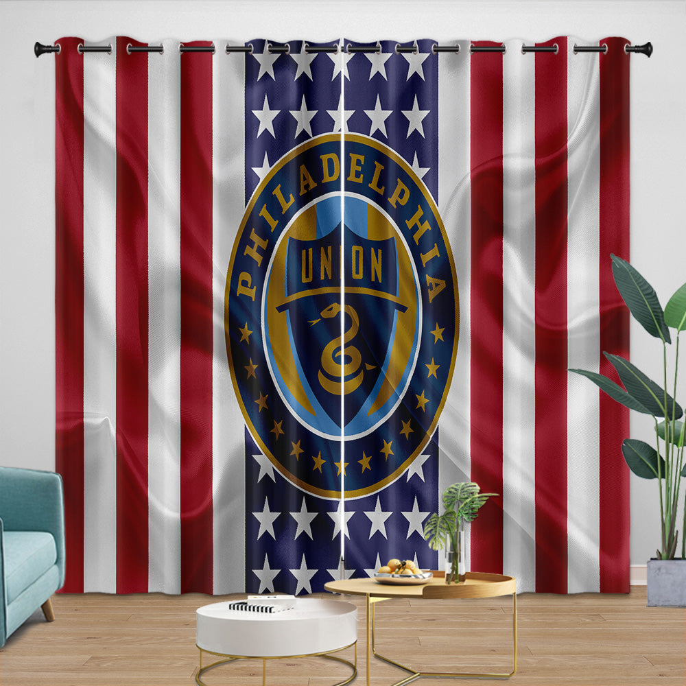 Philadelphia Union Curtains Blackout Window Drapes Room Decoration