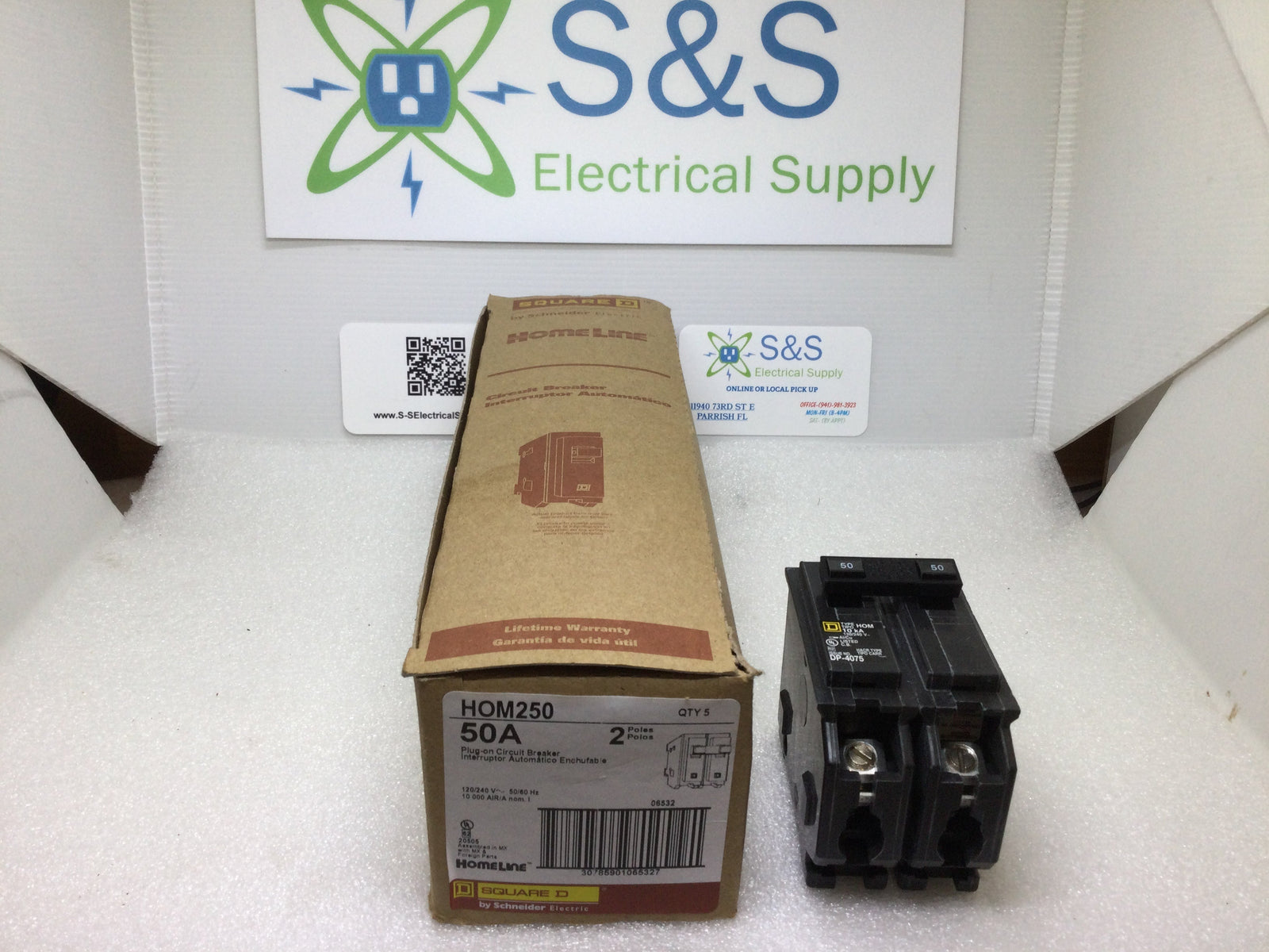 Square D HOM250 50 Amp 2 Pole 120/240V Type HOM Circuit Breaker - Yellow Sticker