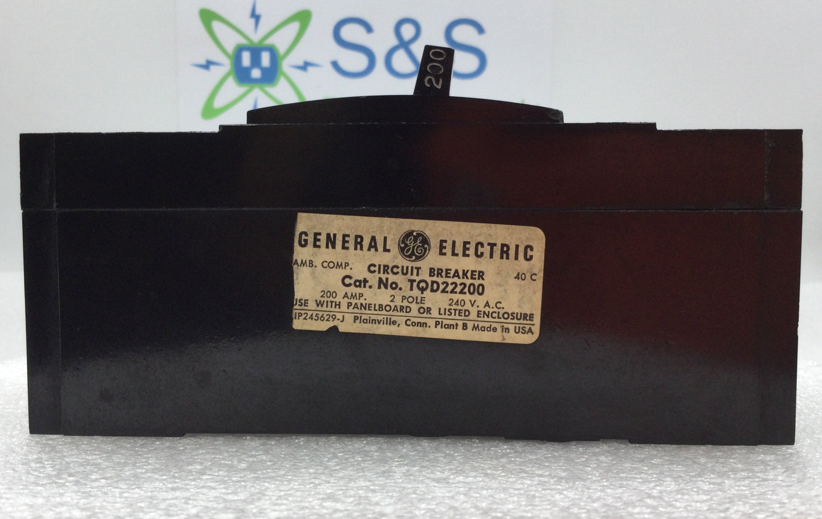 GE TQD22200/TQD22200WL 200 Amp 2 Pole 240V Circuit Breaker