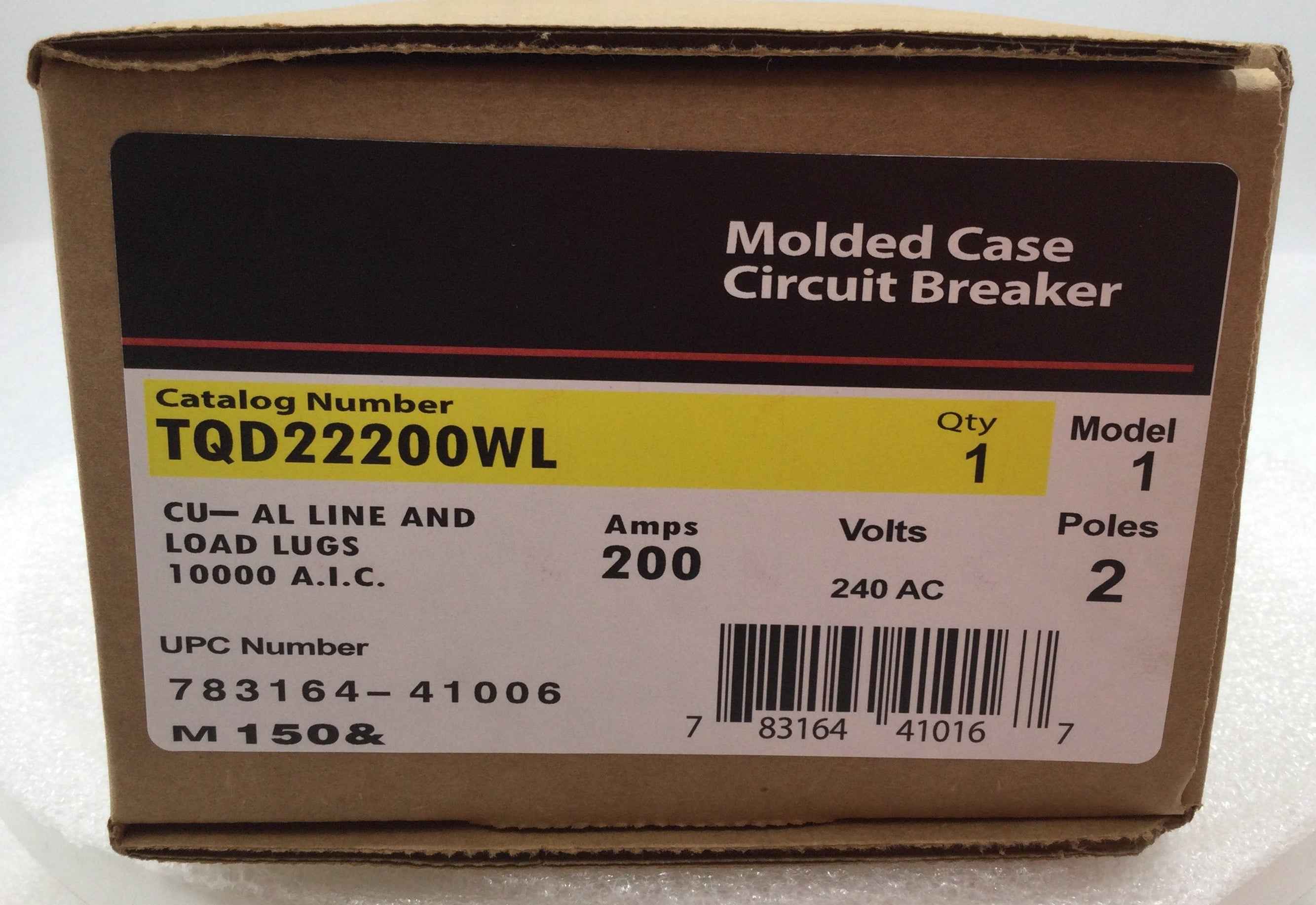 GE TQD22200/TQD22200WL 200 Amp 2 Pole 240V Circuit Breaker