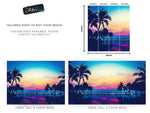 Tropical Night Wallpaper Mural – Miami Sunset Over Resort Pool & Beach. #6915