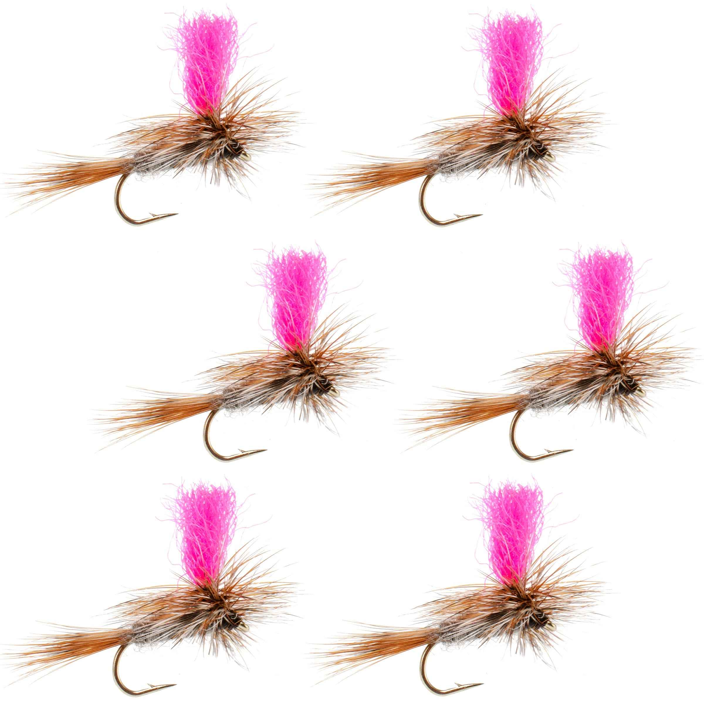 Adams Hi-Viz Parachute Classic Dry Fly - 6 Flies Hook Size 16