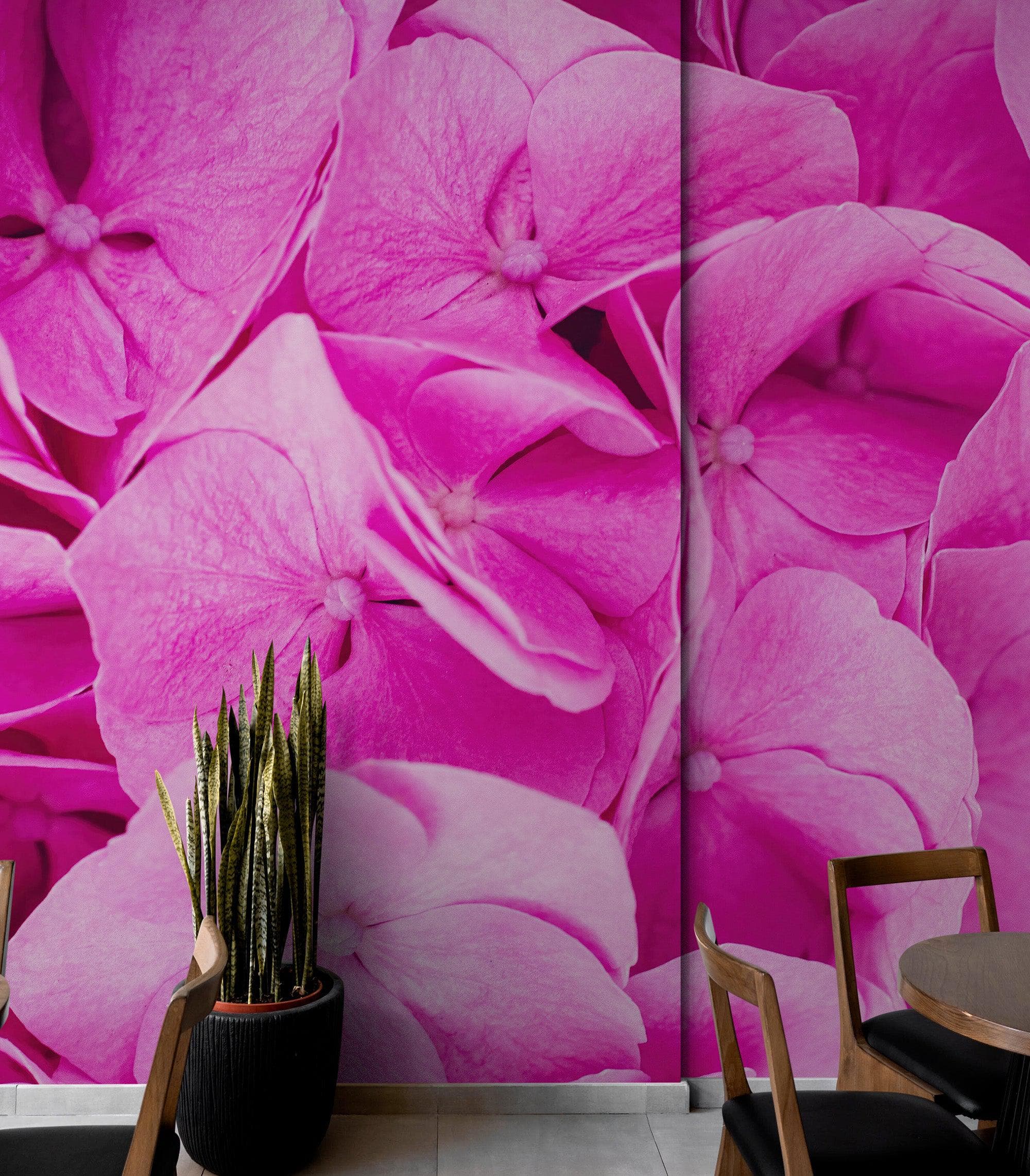 Pink Flowers Floral Wallpaper Mural. #6776