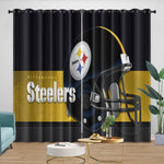 Pittsburgh Steelers Curtains Blackout Window Drapes Room Decoration