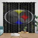 Pittsburgh Steelers Curtains Blackout Window Drapes Room Decoration