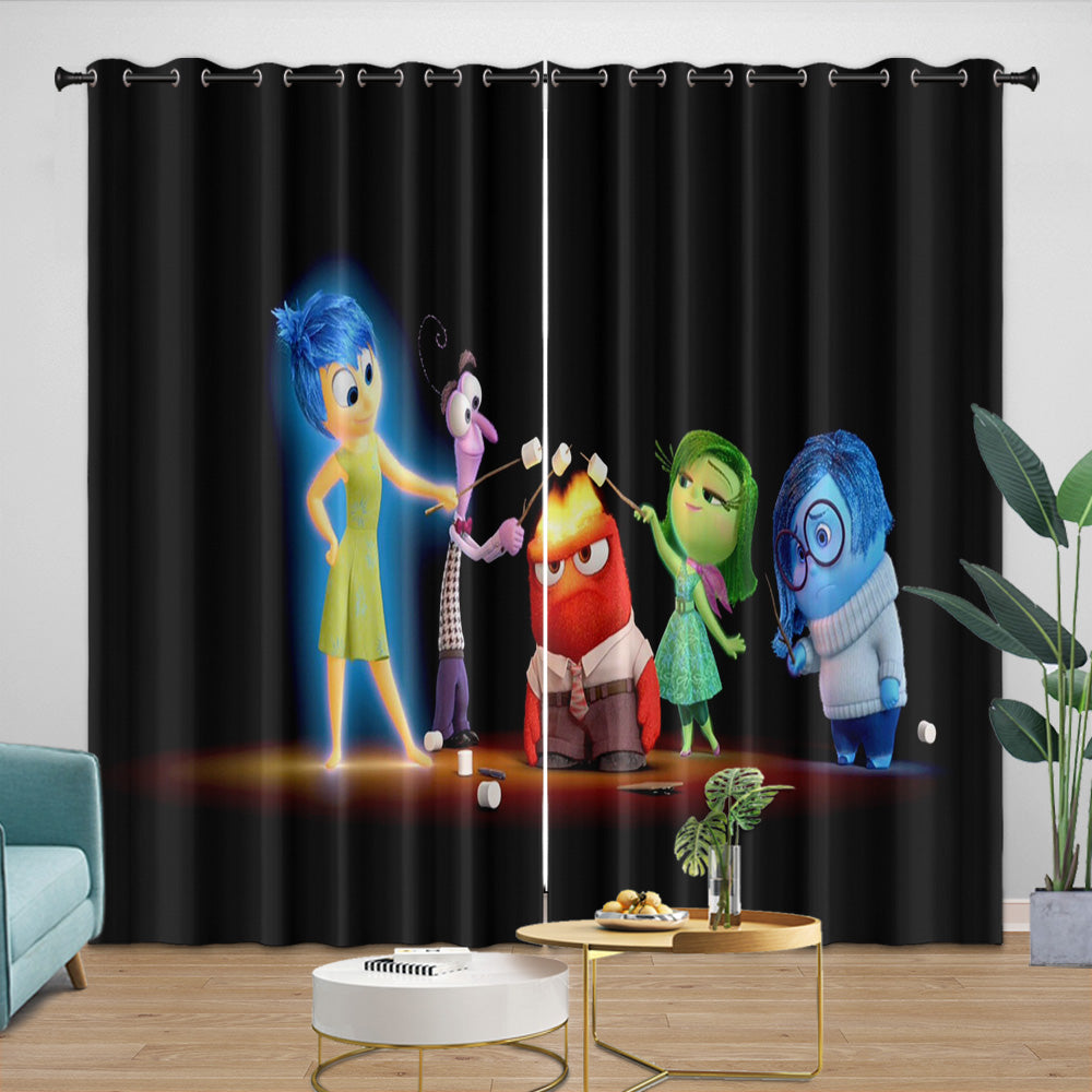 Pixar's Inside Out 2 Curtains Blackout Window Drapes Room Decoration