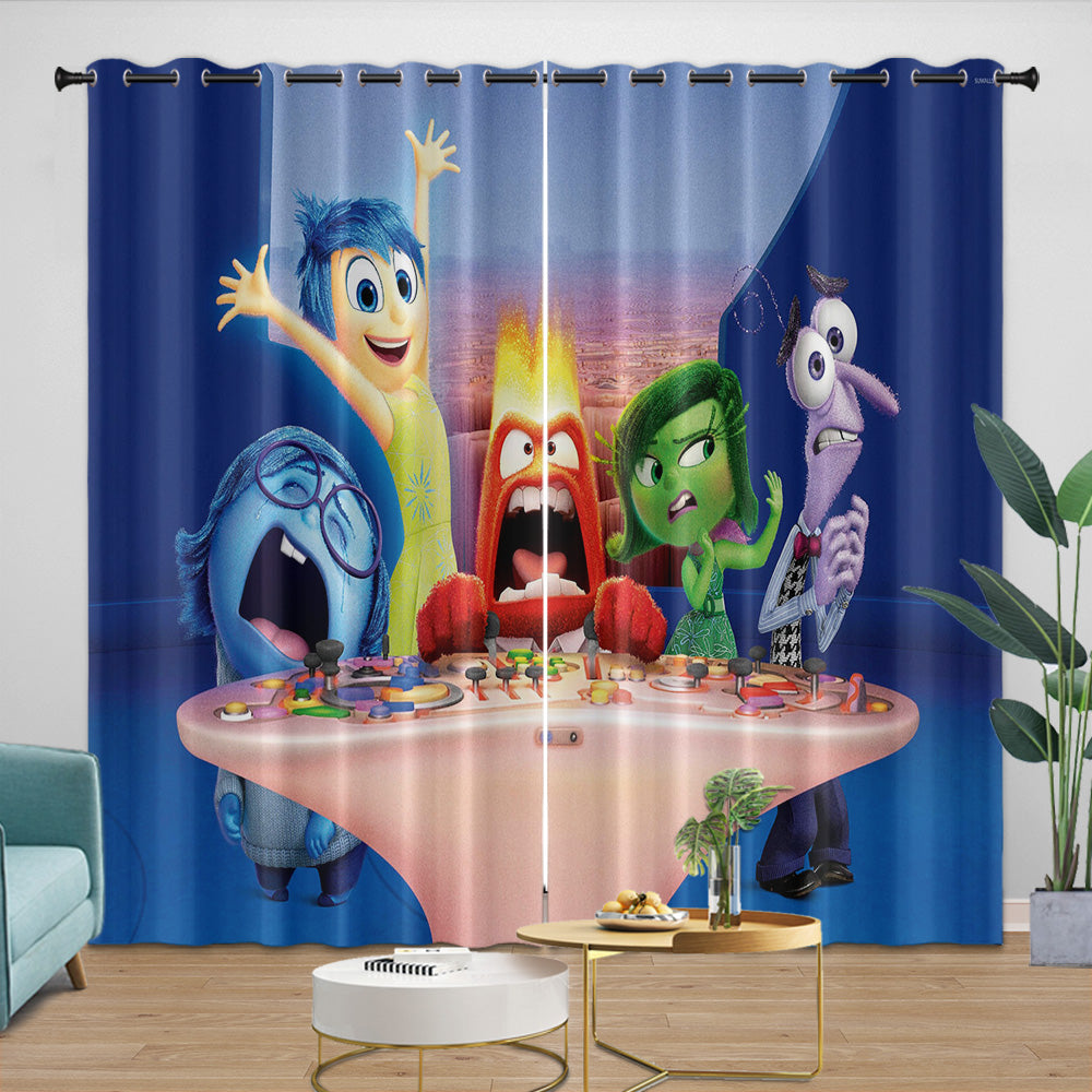 Pixar's Inside Out 2 Curtains Blackout Window Drapes Room Decoration