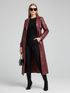 Plus-Size Long Leather-Style Windbreaker For Women, Red Hook, BYMANYC New York.