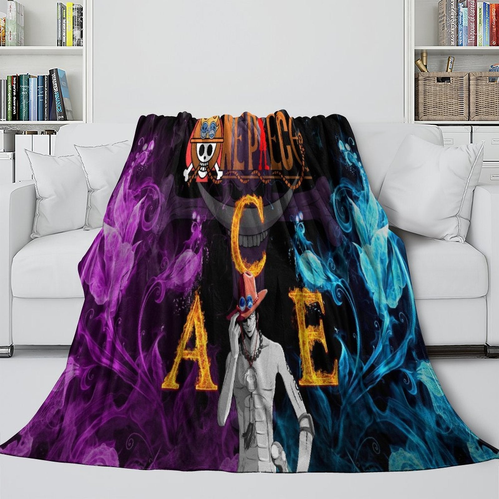 Portgas D. Ace Blanket Flannel Throw Kids Room Decoration