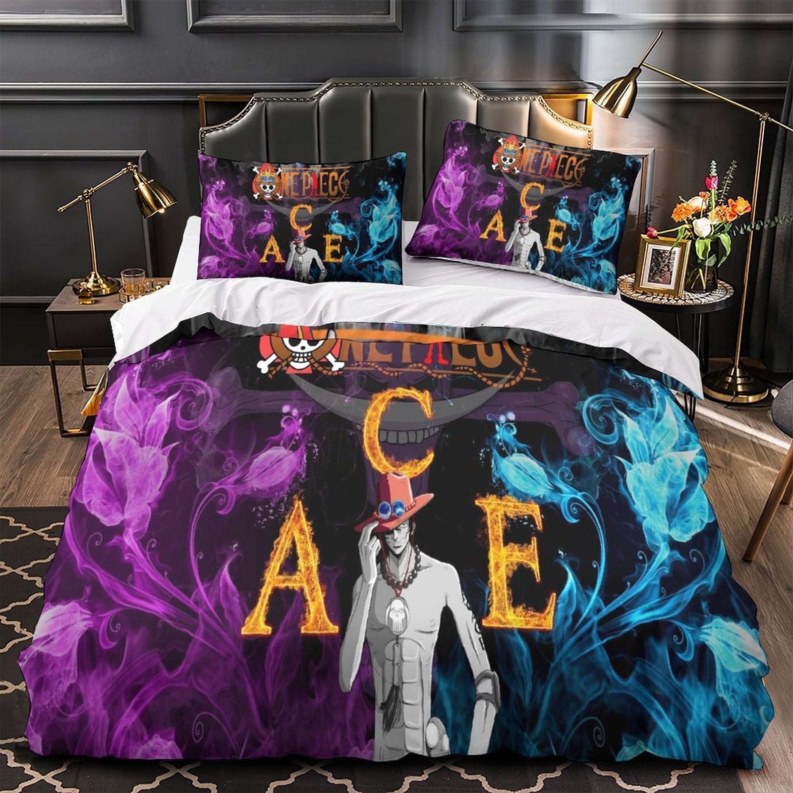 Portgas D. Ace Duvet Cover Pattern Bedding Set Without Filler