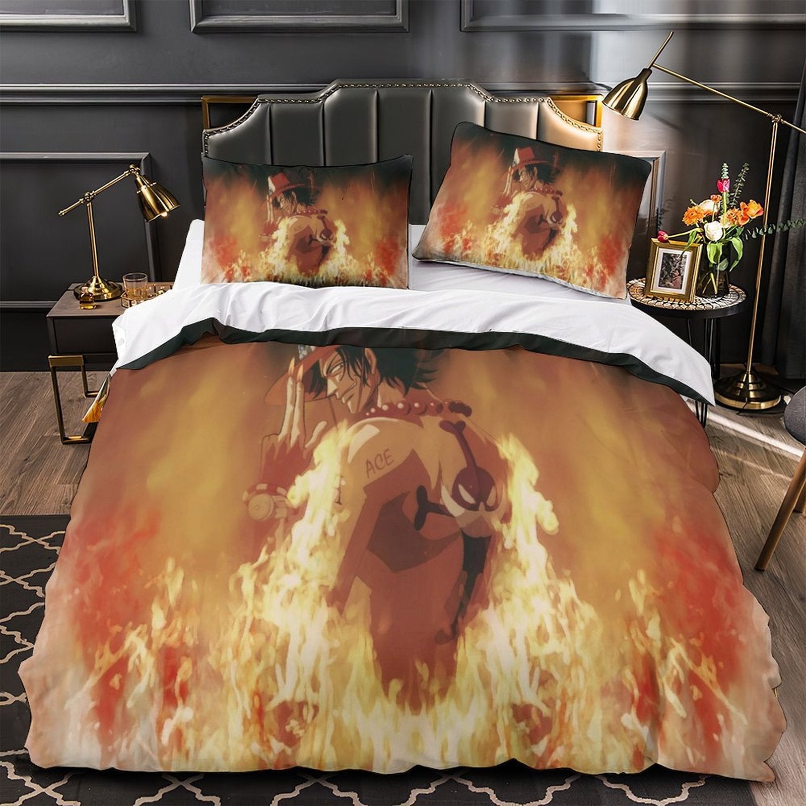 Portgas D. Ace Duvet Cover Pattern Bedding Set Without Filler
