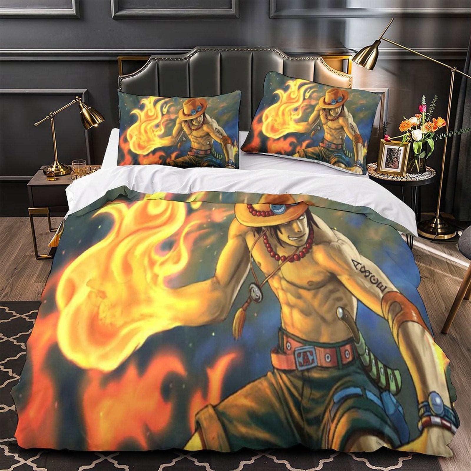 Portgas D. Ace Duvet Cover Pattern Bedding Set Without Filler
