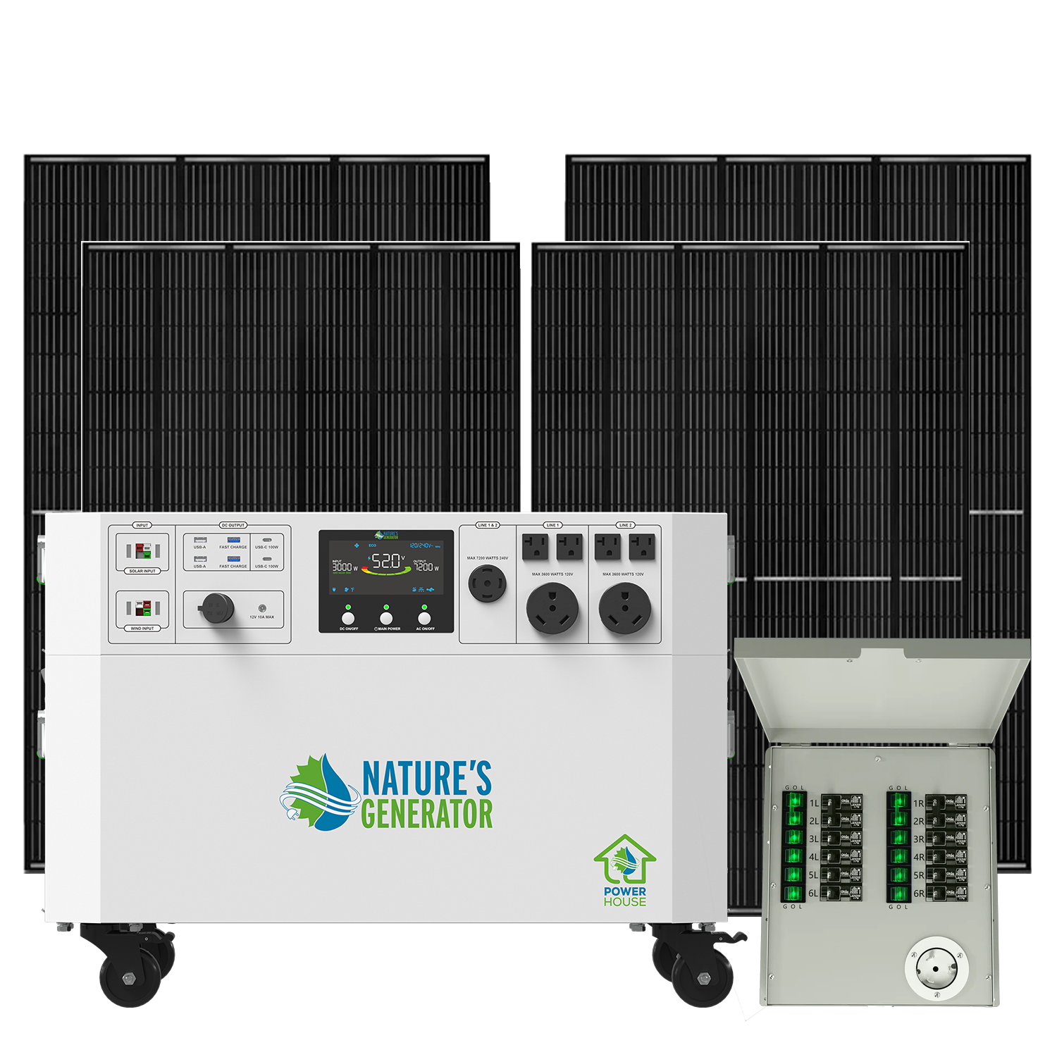 Powerhouse V2 Solar Generator and Transfer Switch