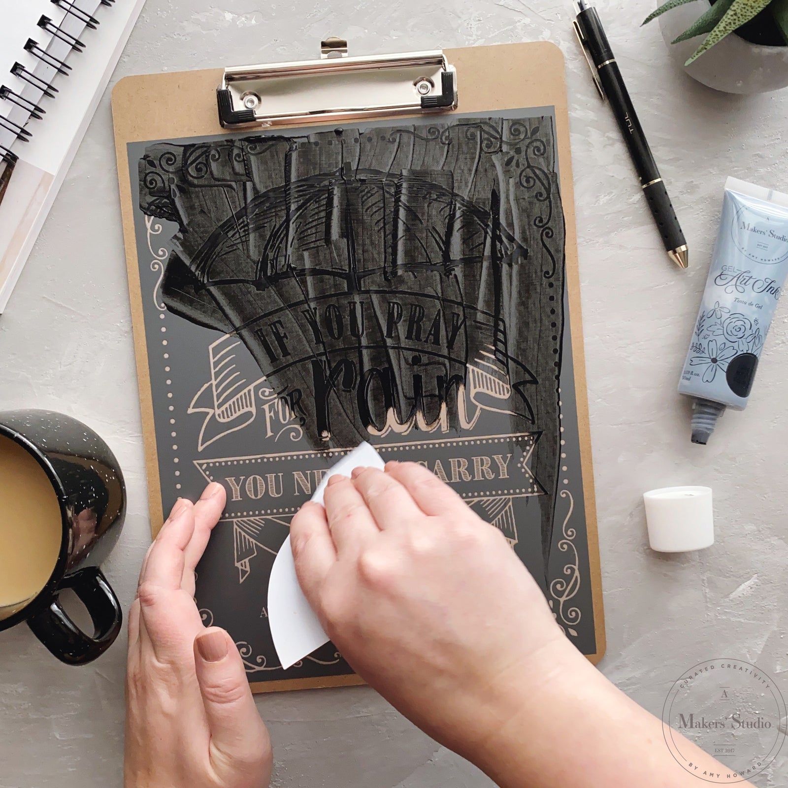 Pray for Rain - Mesh Stencil 8.5x11