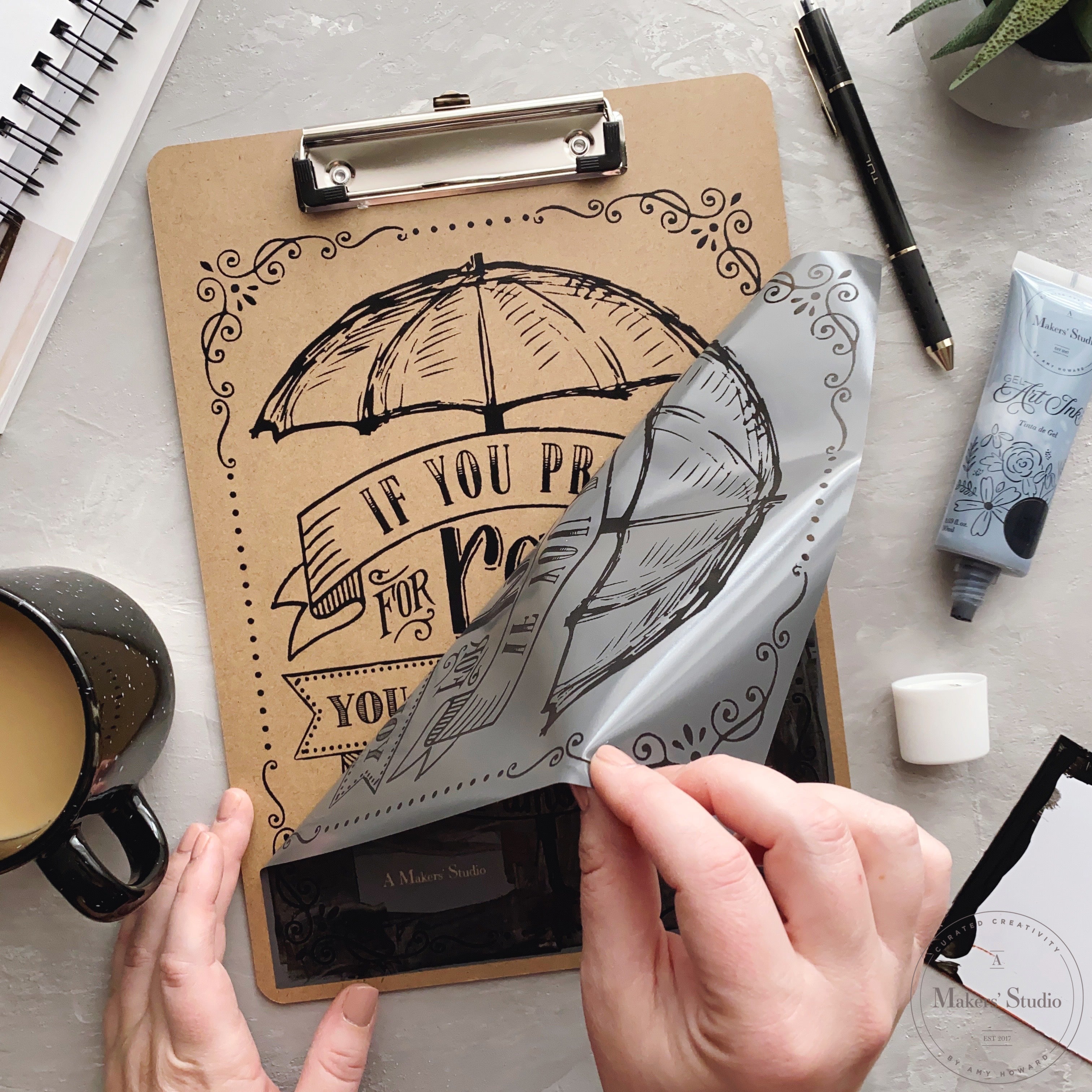 Pray for Rain - Mesh Stencil 8.5x11