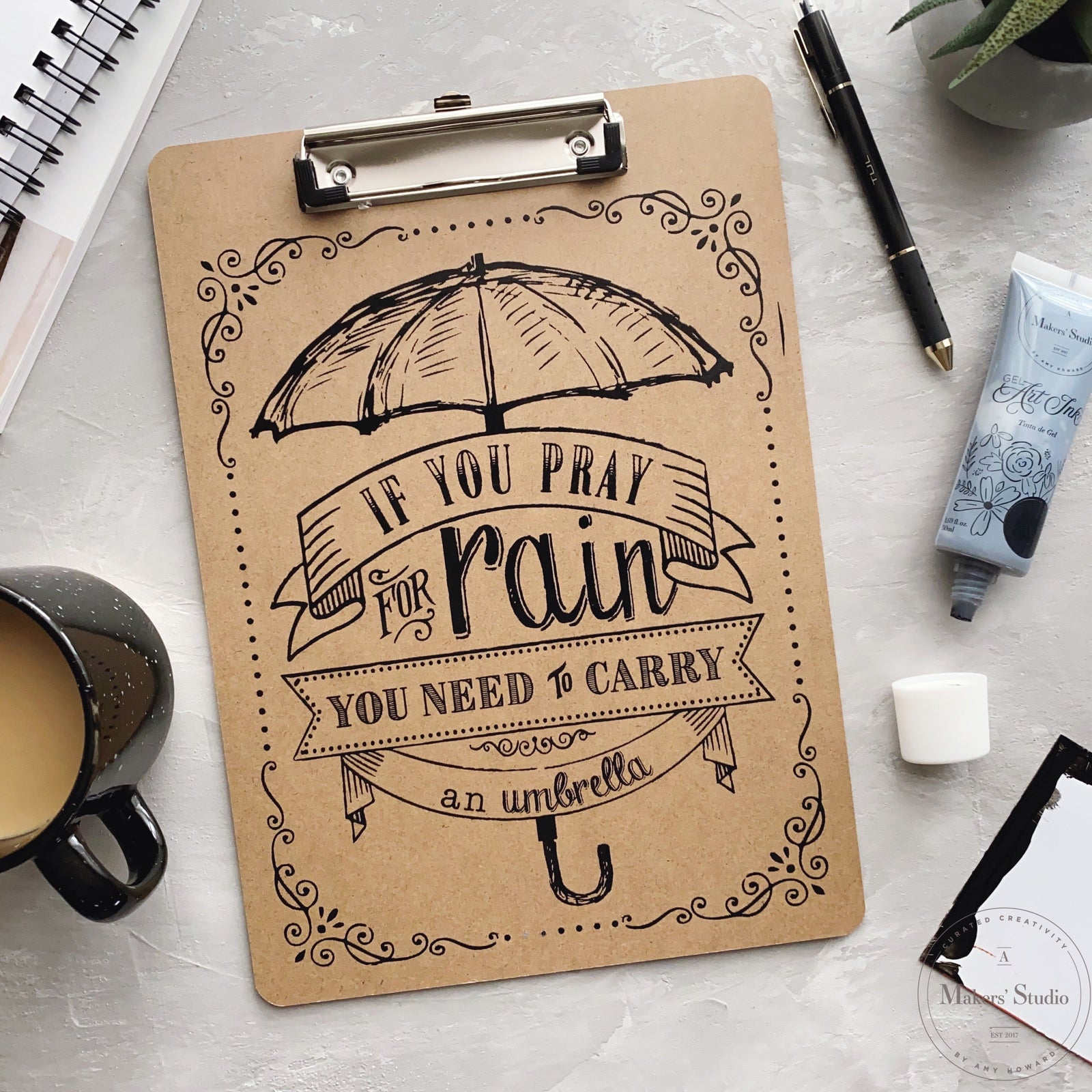 Pray for Rain - Mesh Stencil 8.5x11