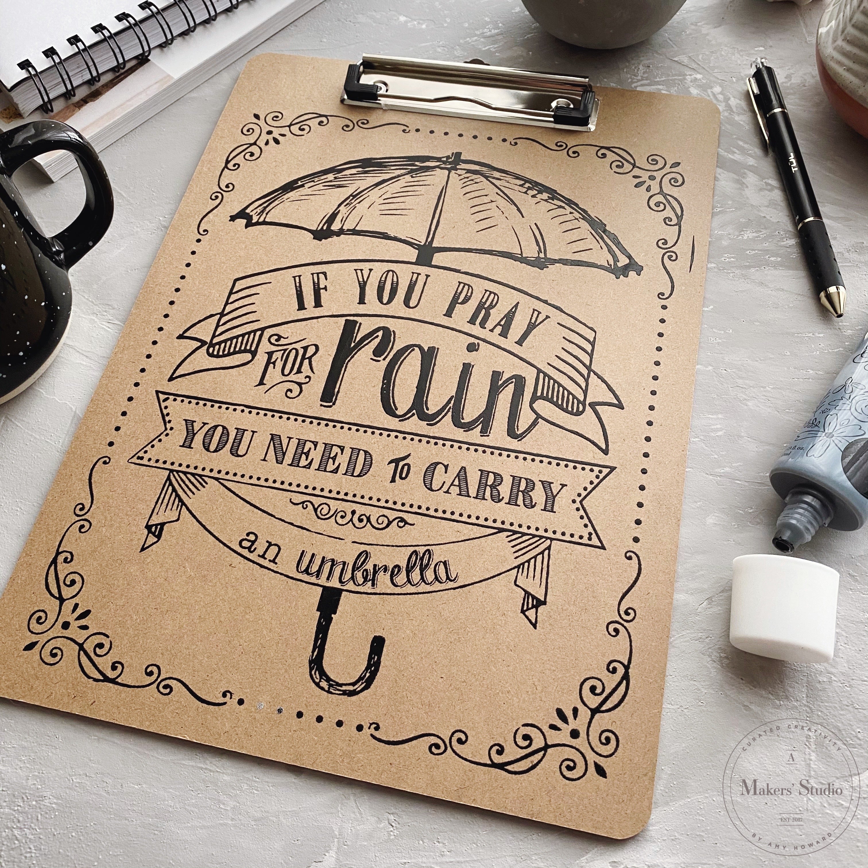 Pray for Rain - Mesh Stencil 8.5x11