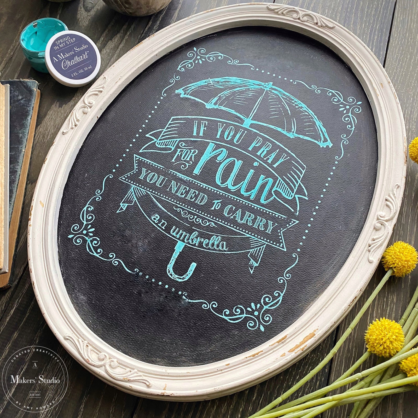 Pray for Rain - Mesh Stencil 8.5x11