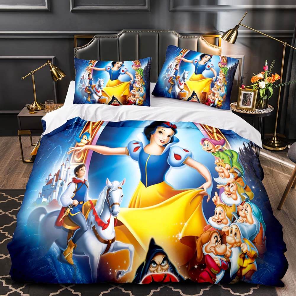 Princess Snow White Cinderella Belle Bedding Set Quilt Duvet Cover Sets