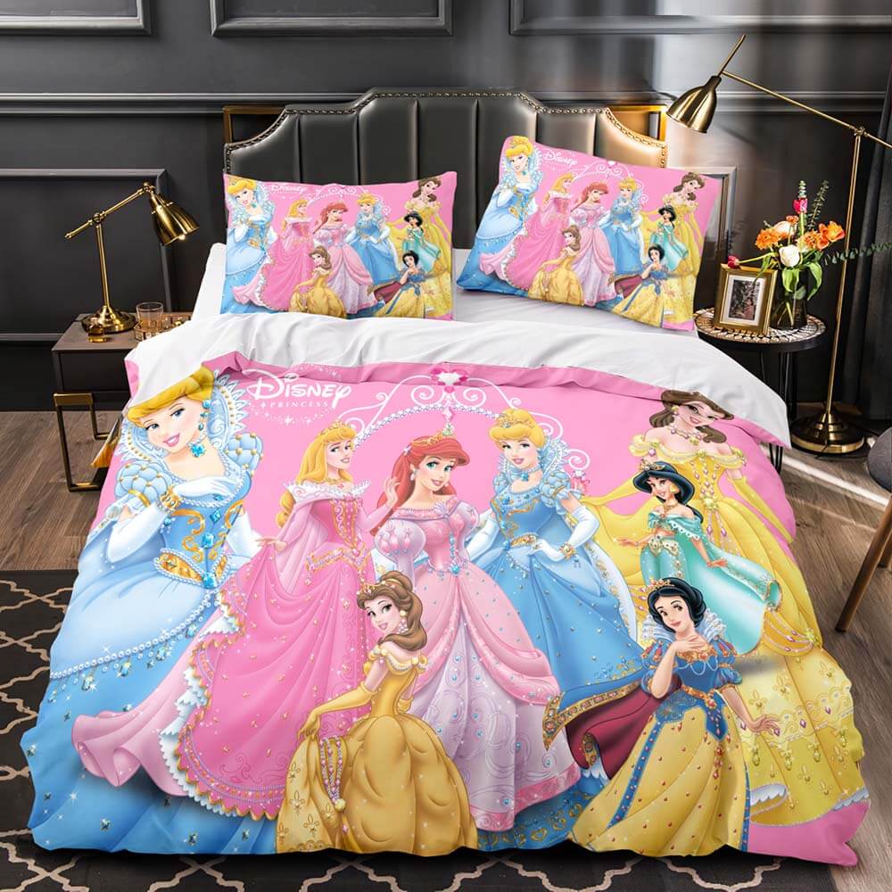 Princess Snow White Cinderella Belle Bedding Set Quilt Duvet Cover Sets