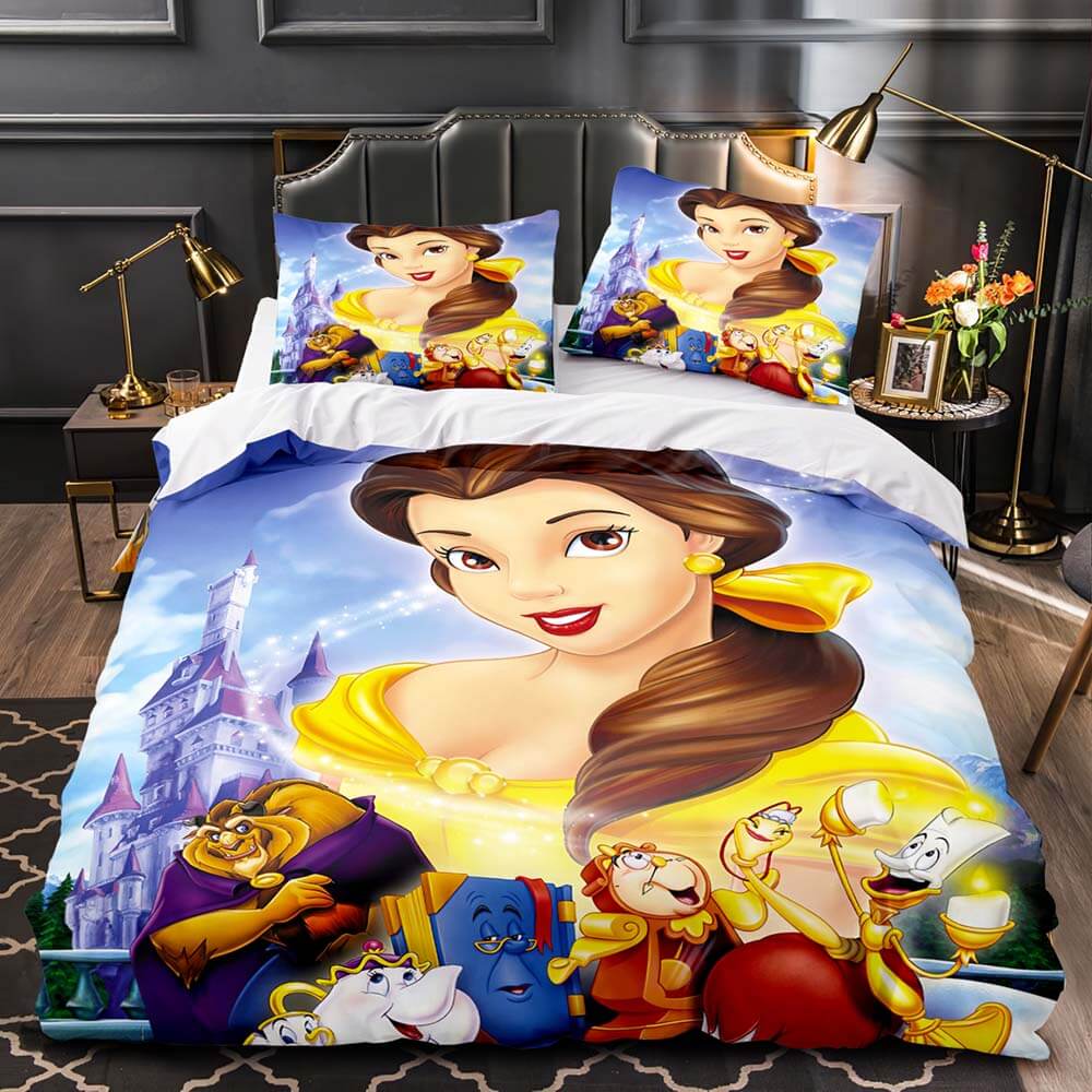 Princess Snow White Cinderella Rapunzel Merida Bedding Set Duvet Cover