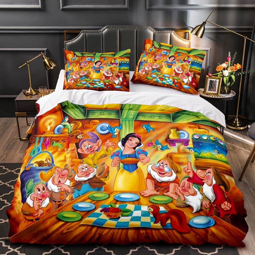 Princess Snow White Cinderella Rapunzel Merida Bedding Set Duvet Cover