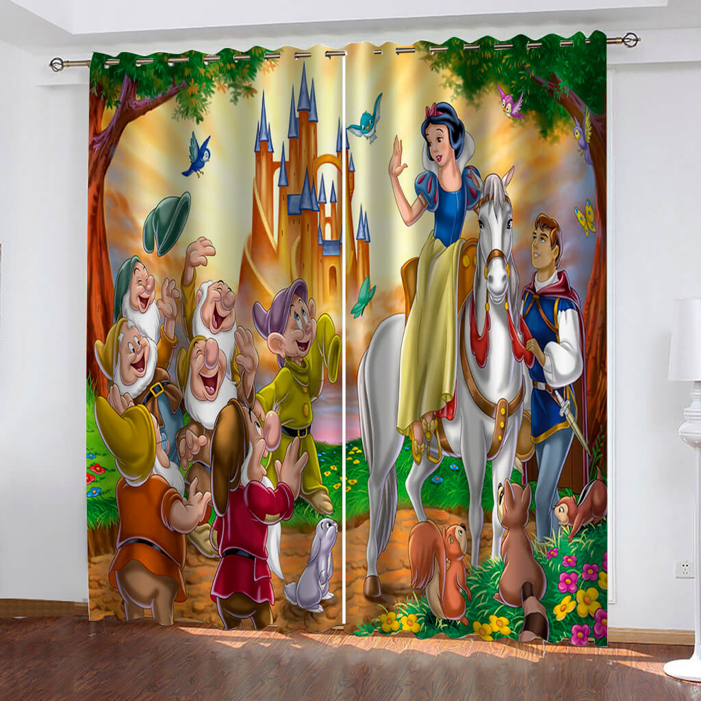 Princess Snow White Curtains Blackout Window Treatments Drapes Room Decor