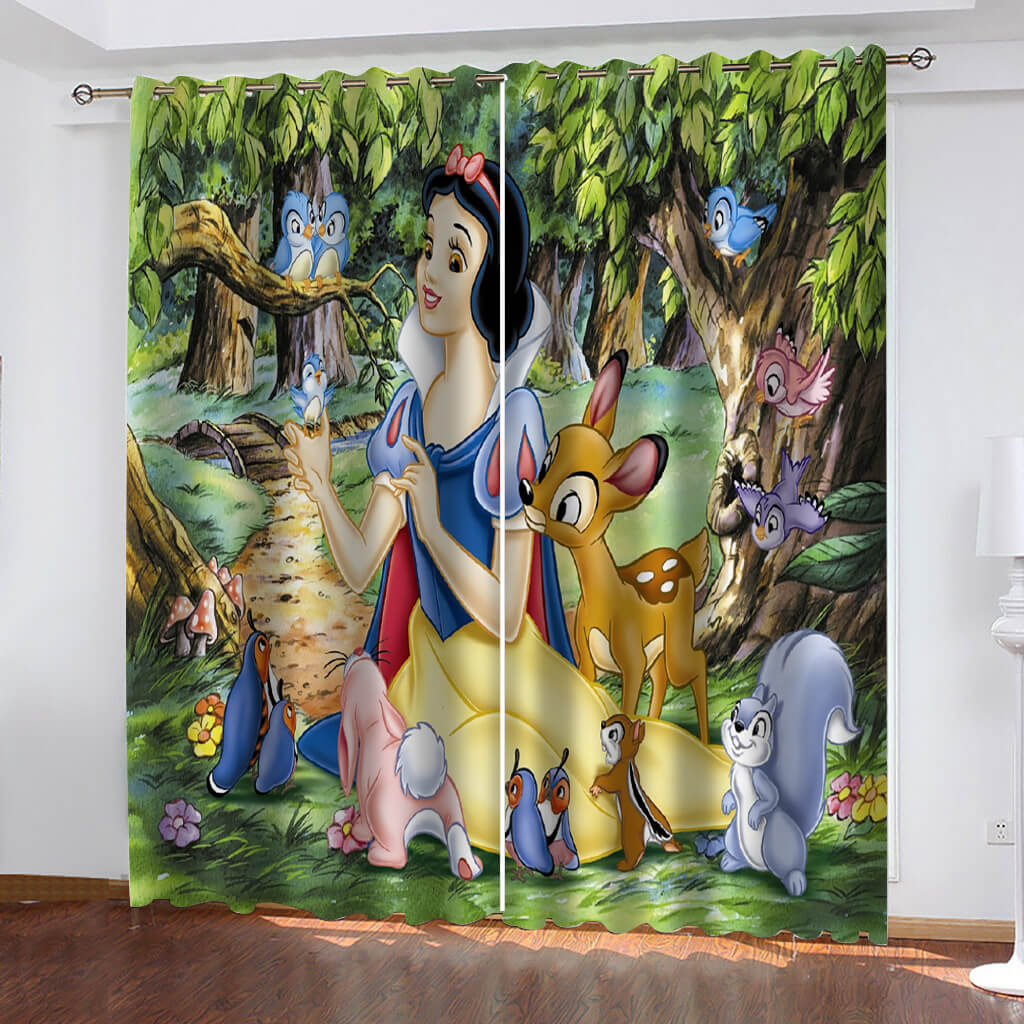 Princess Snow White Curtains Blackout Window Treatments Drapes Room Decor