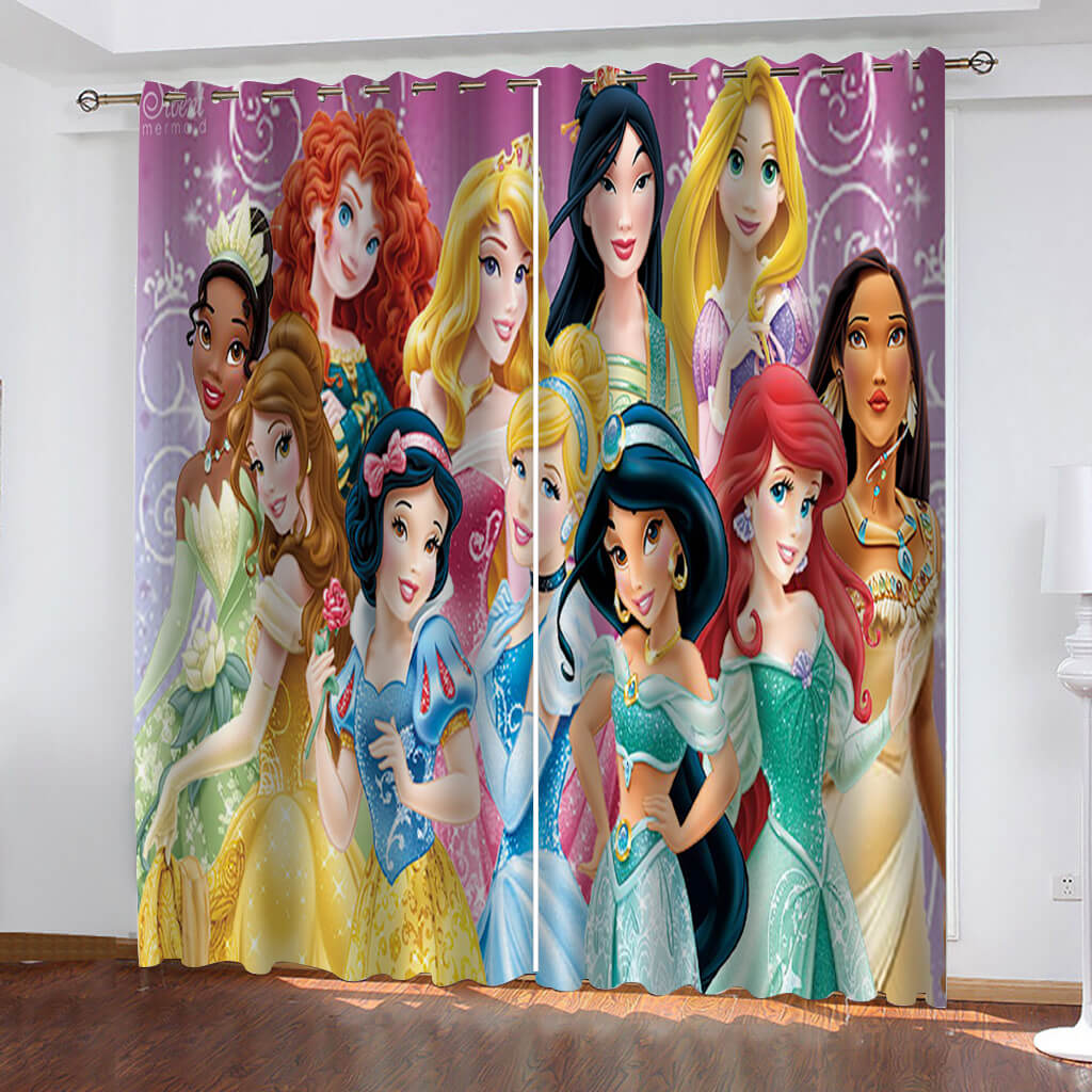 Princess Snow White Curtains Blackout Window Treatments Drapes Room Decor