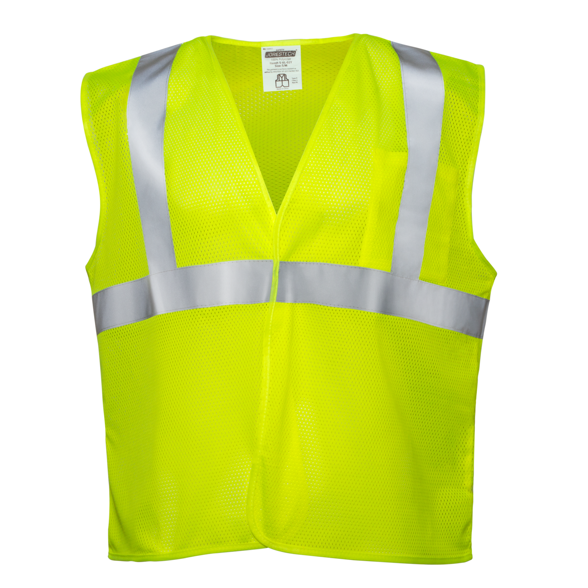 Printed Hi-Vis Mesh Safety Vest with 2” Reflective Strips and Pocket - Lime