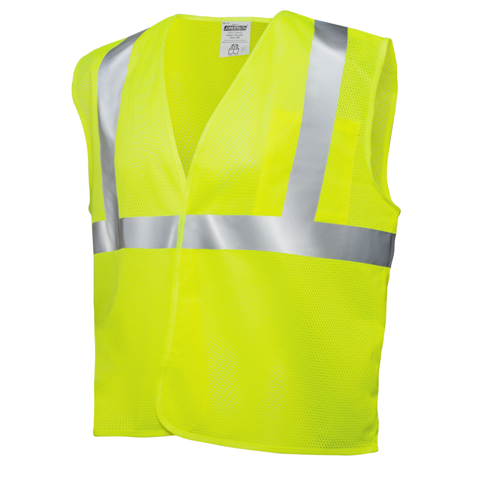 Printed Hi-Vis Mesh Safety Vest with 2” Reflective Strips and Pocket - Lime