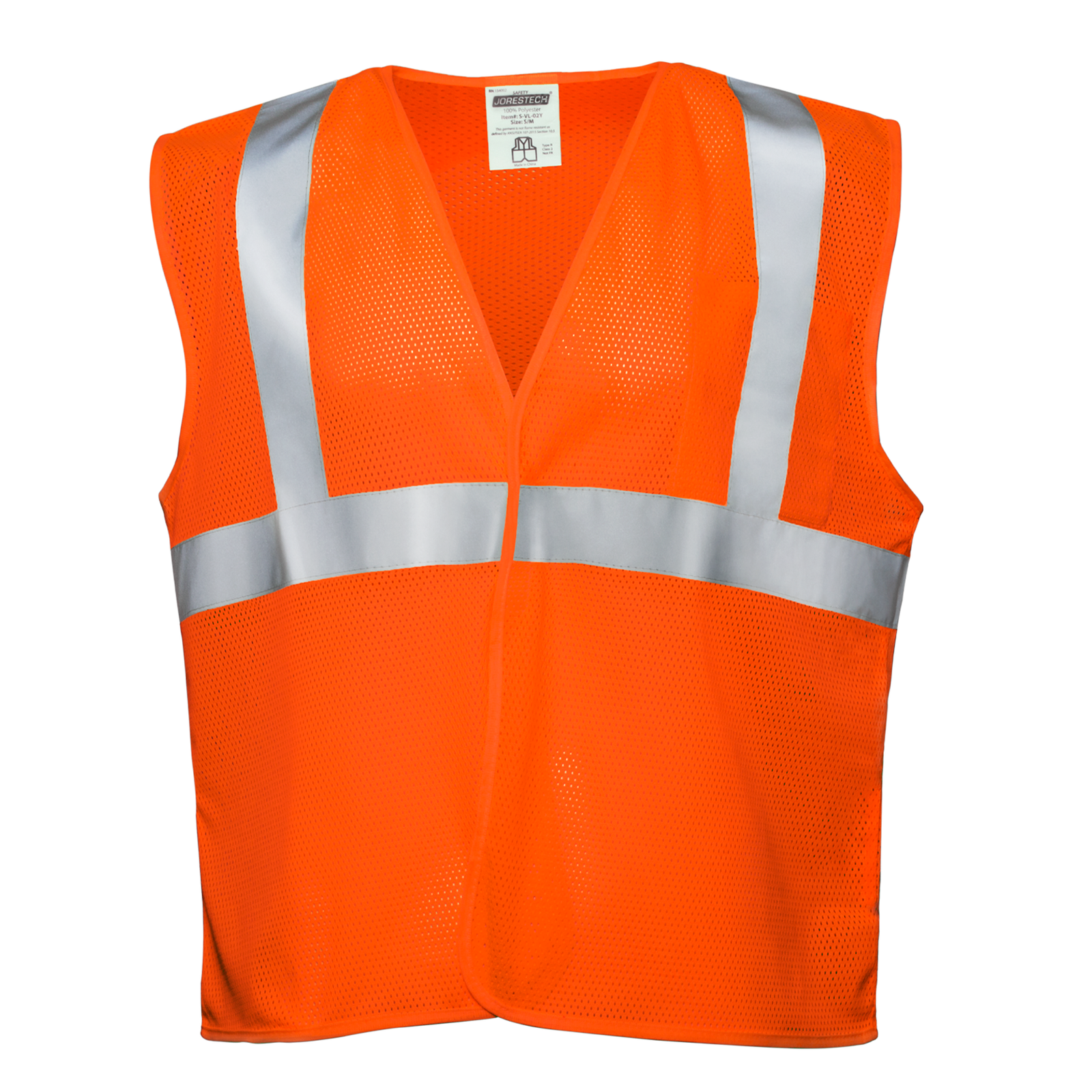 Printed Hi-Vis Mesh Safety Vest with 2” Reflective Strips and Pocket - Orange