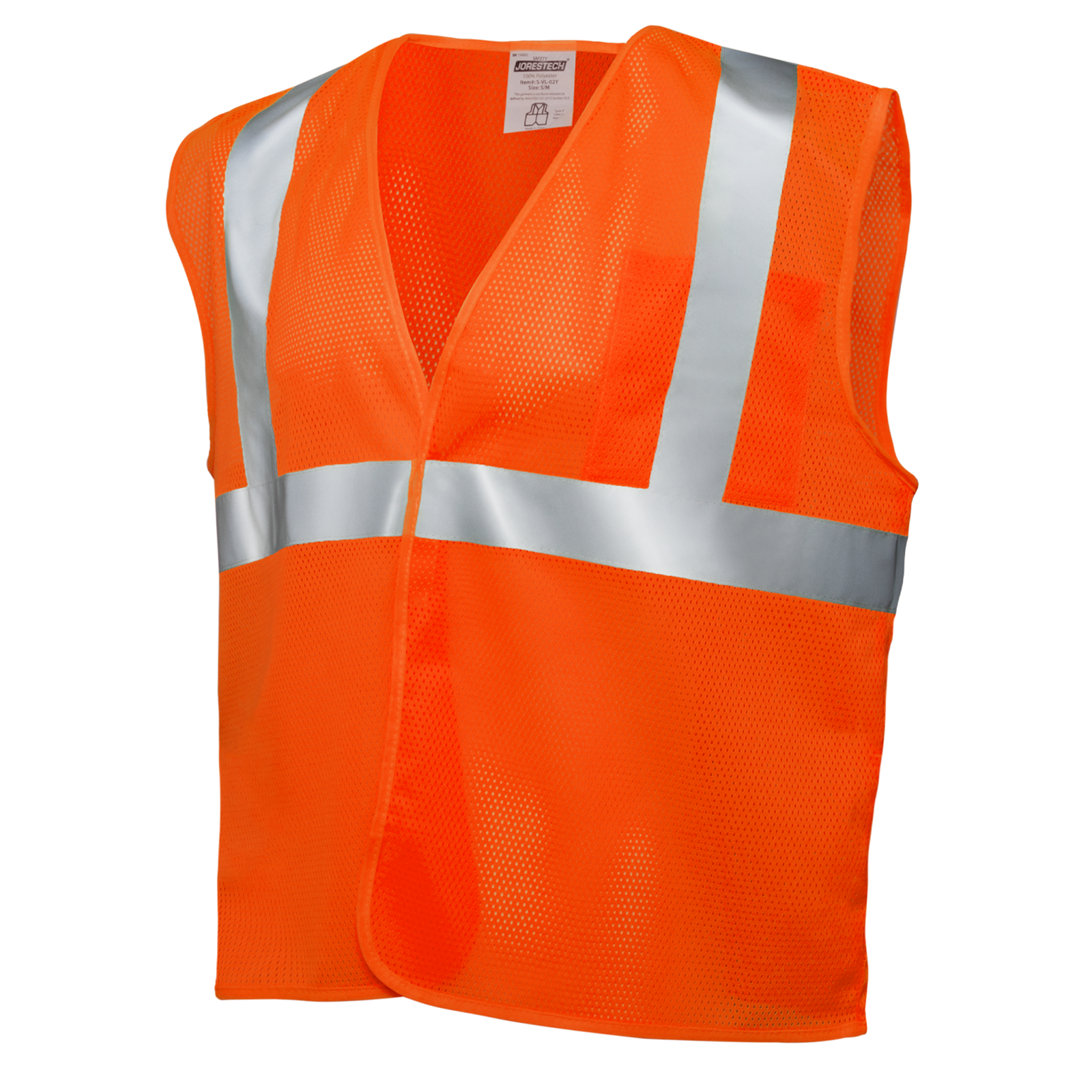 Printed Hi-Vis Mesh Safety Vest with 2” Reflective Strips and Pocket - Orange
