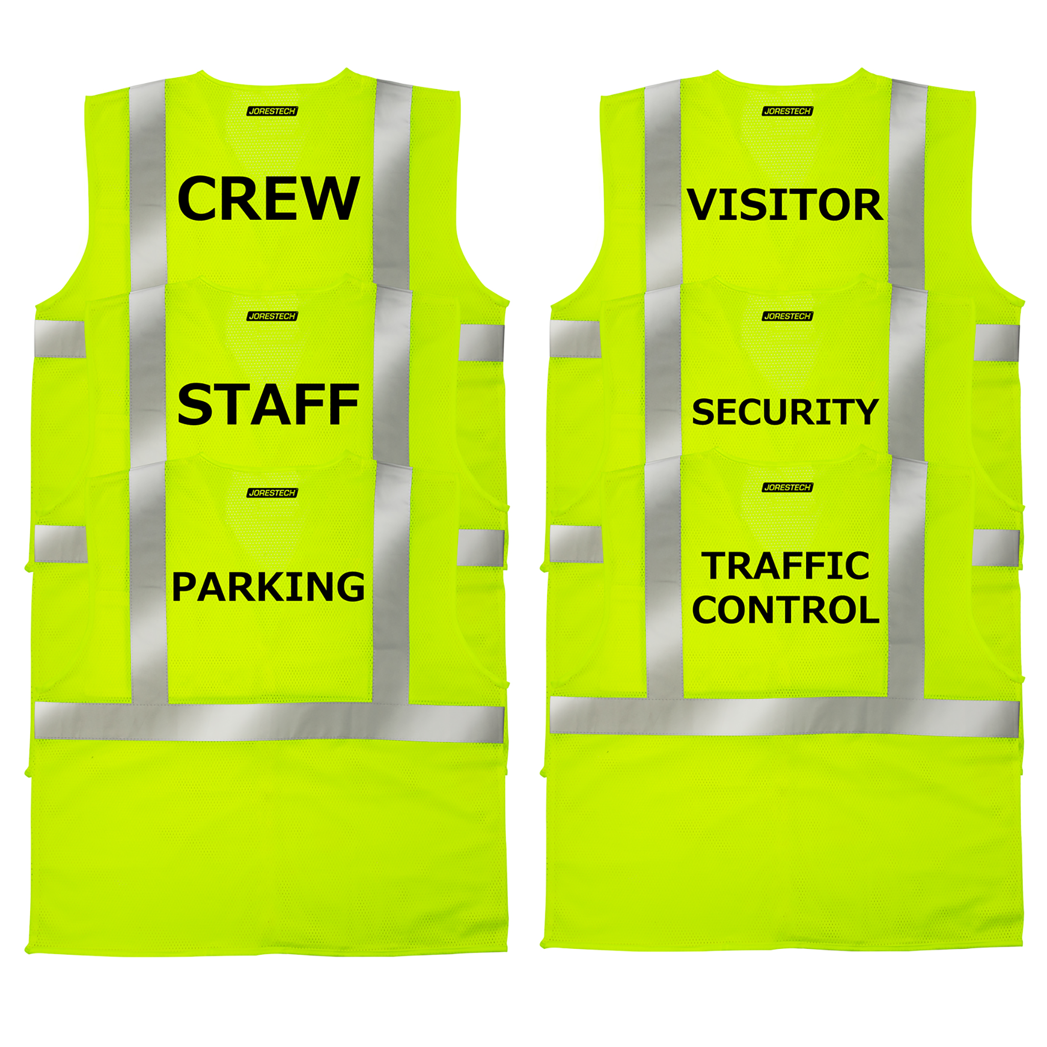 Printed Hi-Vis Mesh Safety Vest with 2” Reflective Strips and Pocket - Lime