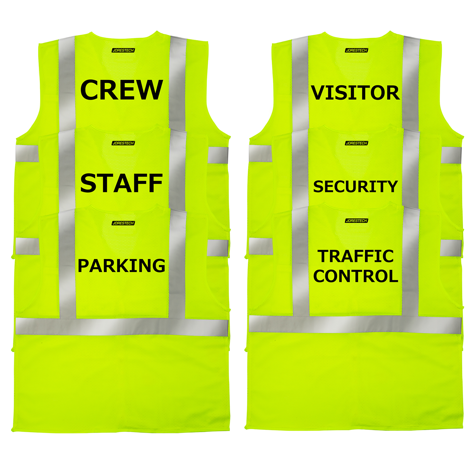 Printed Hi-Vis Mesh Safety Vest with 2” Reflective Strips and Pocket - Lime