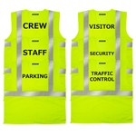 Printed Hi-Vis Mesh Safety Vest with 2” Reflective Strips and Pocket - Lime