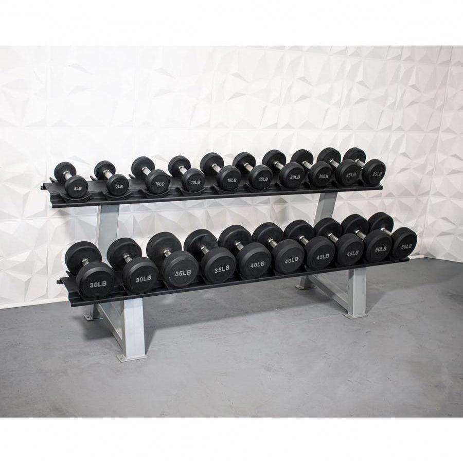 Pro Rubber Dumbbells - Muscle D Fitness - High Quality Knurled Handles