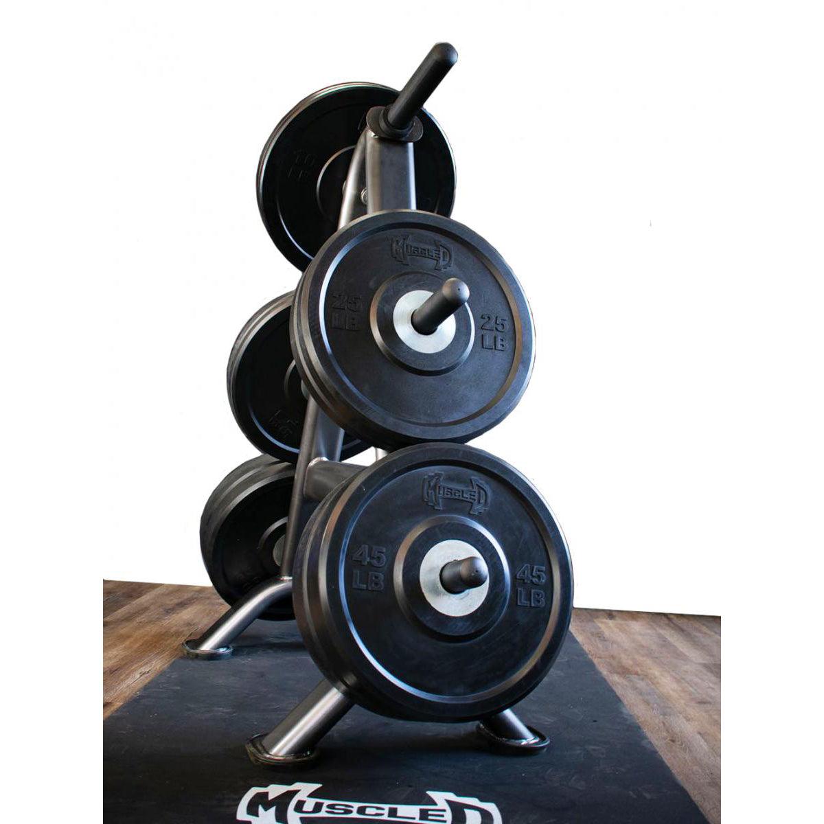 Pro Bumper Training Plates with Center Steel Hub - Muscle D Fitness - Virgin Rubber