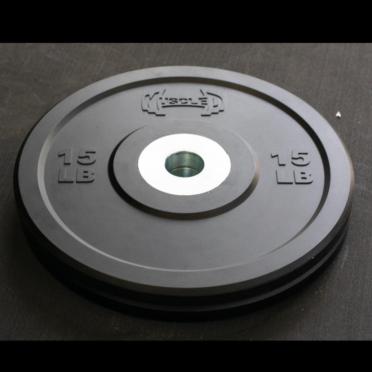 Pro Bumper Training Plates with Center Steel Hub - Muscle D Fitness - Virgin Rubber